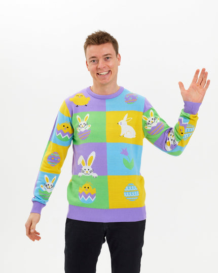 Pull de Pâques patchwork - Édition homme