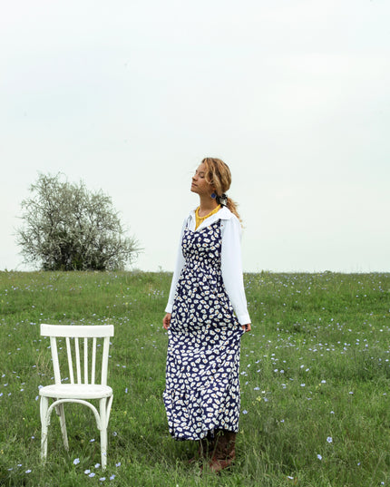 Robe longue - Marguerite | Bleue