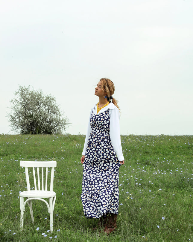 Robe longue - Marguerite | Bleue