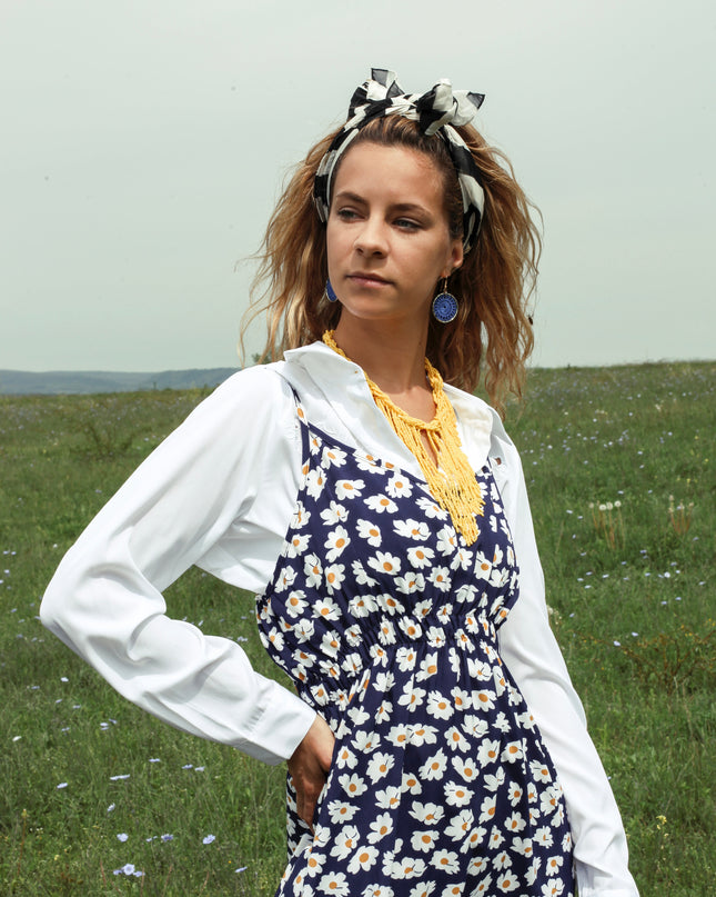 Robe longue - Marguerite | Bleue