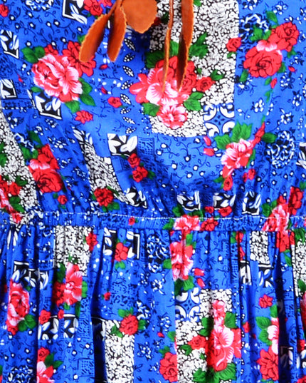 Robe d'été bleue à fleurs - Élégante et légère