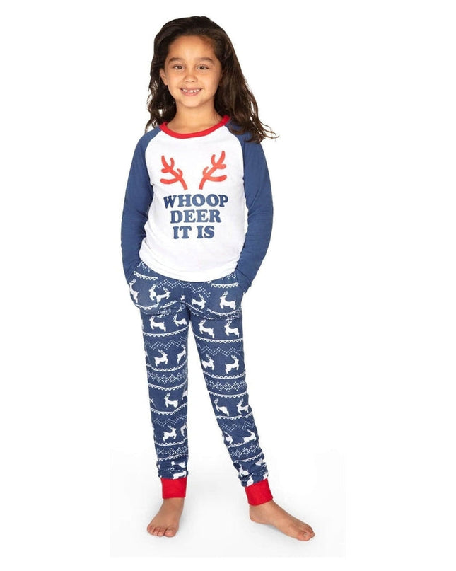 Girl's Whoop Deer It Is Crew Neck Pajama Set