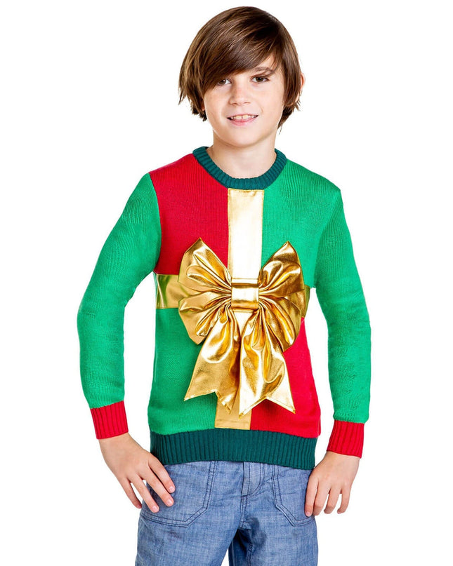 Boy's Little Present Ugly Christmas Sweater