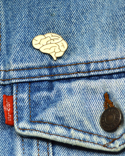 White Brain Pin