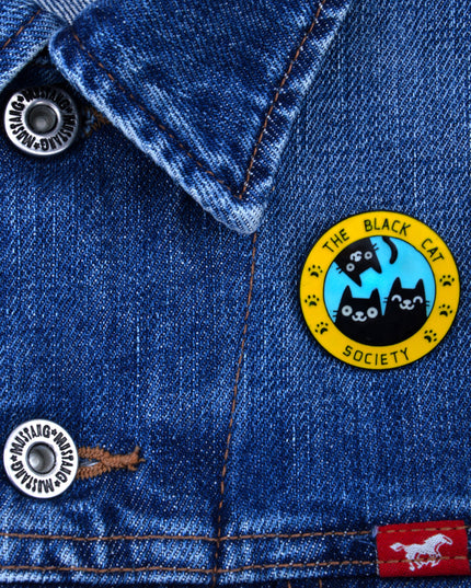 Épinglette Black Cat Society - Accessoire de costume d'Halloween