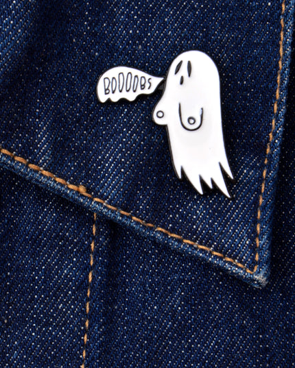 Broche fantôme seins - Accessoire d'Halloween amusant