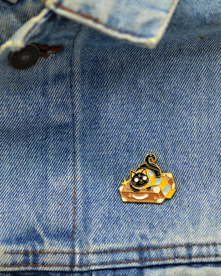 Épinglette Chat Magicien III - Accessoire de costume magique pour Halloween