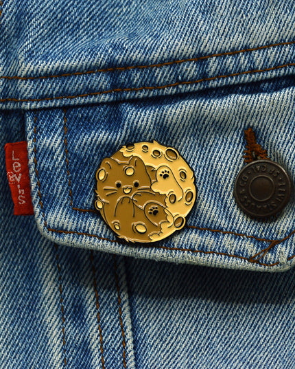 Broche - Motif Lune Chat