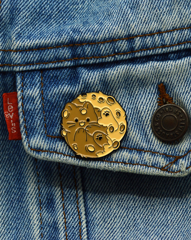 Broche - Motif Lune Chat