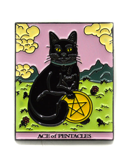 Broche Tarot Chat - As de Pentacles Accessoire d'Halloween