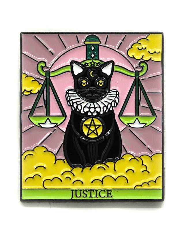 Broche Tarot Chat - Accessoire d'Halloween Justice