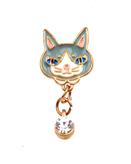 Broche tête de chat - Motif animal mignon et joueur