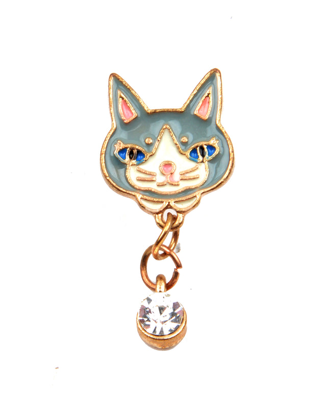 Broche tête de chat - Motif animal mignon et joueur