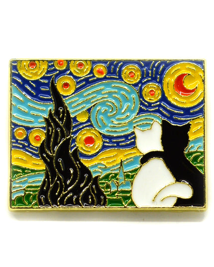 Broche - Accessoire Chats de Van Gogh pour la Saint-Valentin