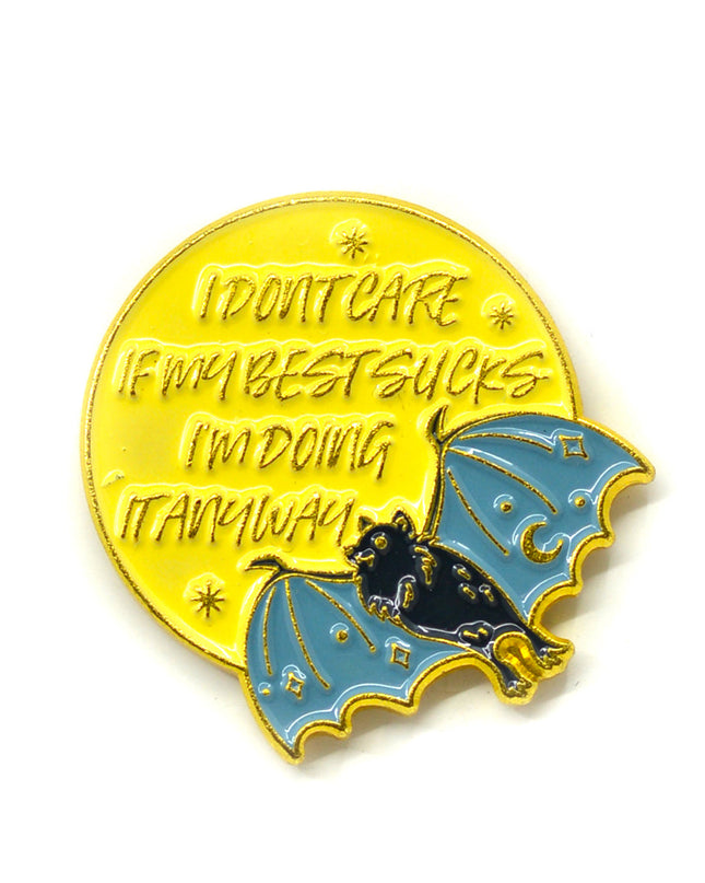 Broche chauve-souris et lune - Accessoire d'Halloween fantaisiste