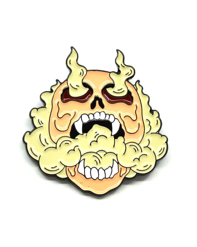 Broche Tête de mort fumante - Accessoire d'Halloween en édition limitée