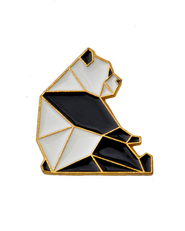 Broche Panda Géométrique - Accessoire Animal Moderne