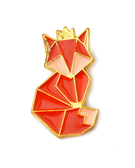 Geometric Fox Brooch - Modern Animal Design