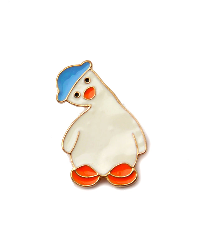 Broche oie coiffée d'un chapeau - Accessoire nature amusant