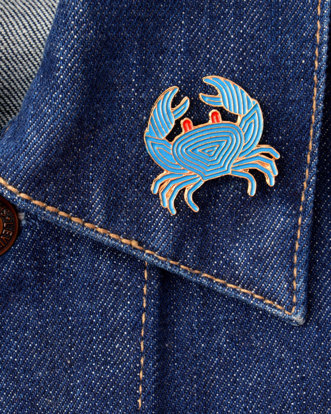 Blue Crab Brooch - Stylish Sea Creature Design