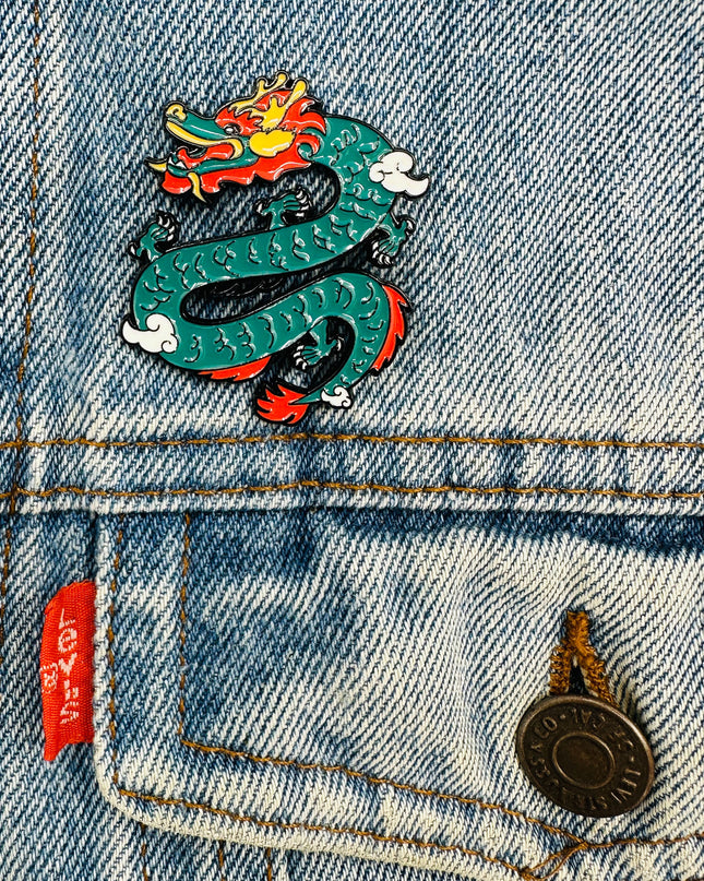 Broche - Dragon turquoise chinois