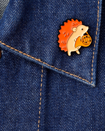 Broche hérisson à cornes - Accessoire animal original