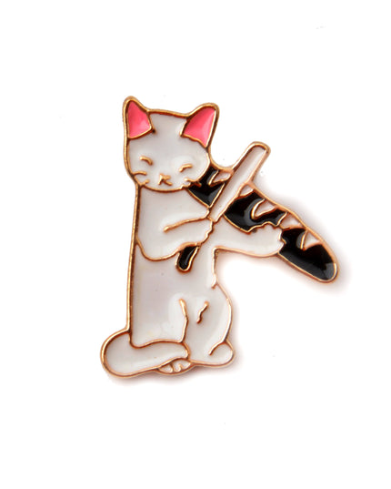 Broche chat et baguette - Un design gourmand et fantaisiste