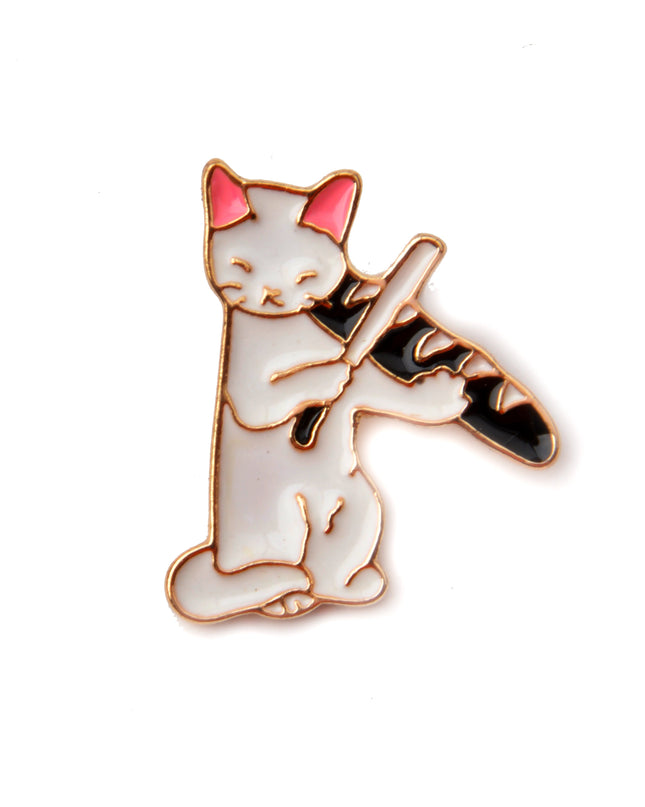 Broche chat et baguette - Un design gourmand et fantaisiste