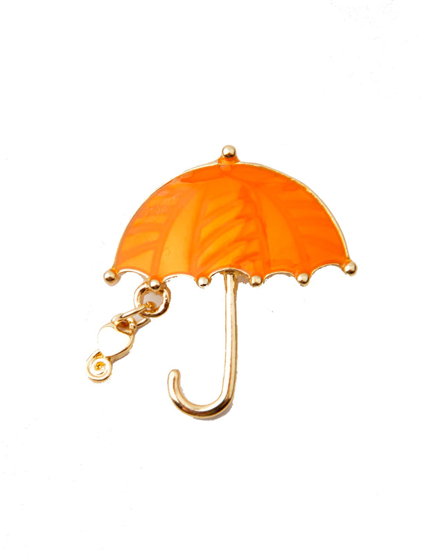 Orange Umbrella Enamel Pin