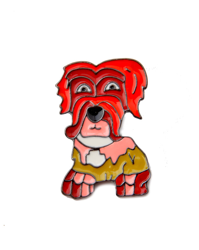 Badge Chien Rouge - Accessoire mignon et ludique