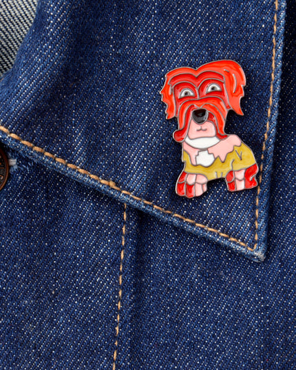 Badge Chien Rouge - Accessoire mignon et ludique