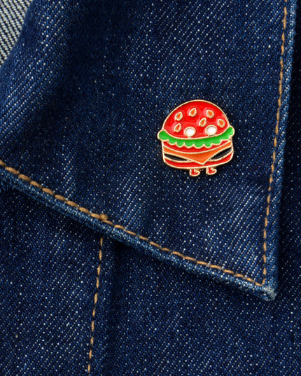 Badge Hamburger Coureur - Accessoire amusant sur le thème de la nourriture