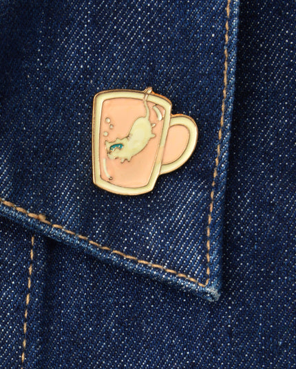 Broche Plongeur de Thé - Motif Sous-Marin Original