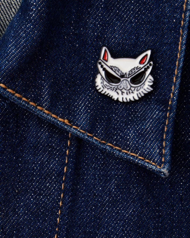Broche Chat Terminator - Design unique de science-fiction