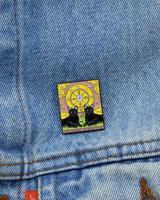 Broche Tarot Chat - Accessoire La Roue de Fortune