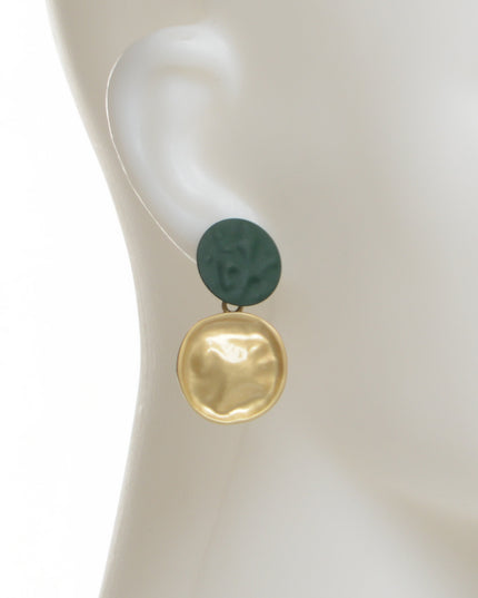 Boucles d'oreilles disque vert