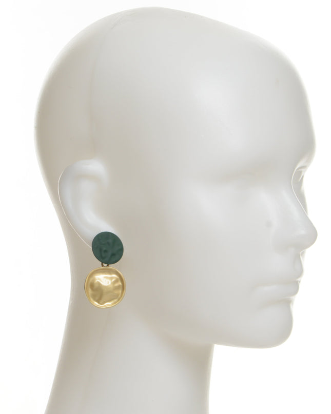 Boucles d'oreilles disque vert