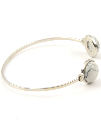 Bracelet en pierre précieuse - Cercle blanc