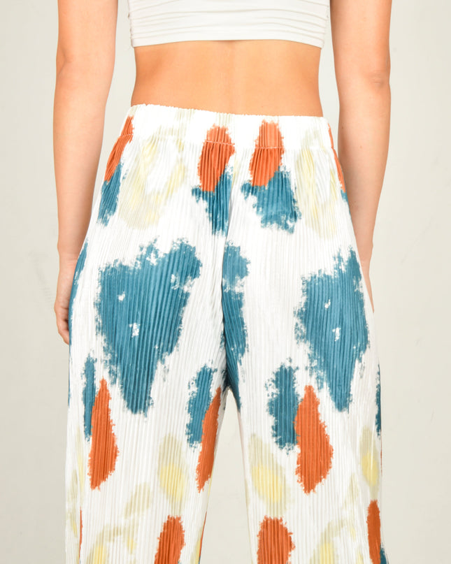 Pantalon en crêpe - Blanc moucheté | Choix de vêtements d'intérieur doux