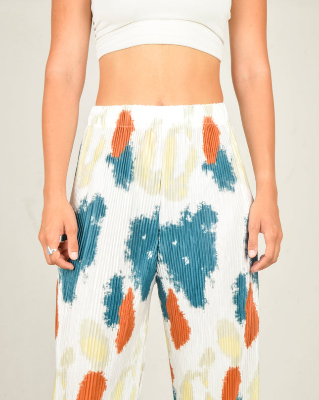 Pantalon en crêpe - Blanc moucheté | Choix de vêtements d'intérieur doux