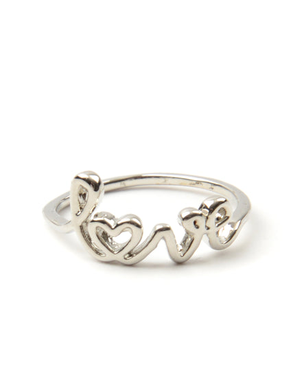 Bague chromée Love
