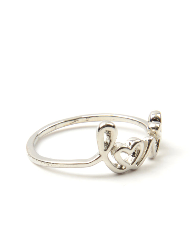 Bague chromée Love