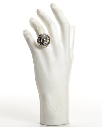 Bague chromée - Lion