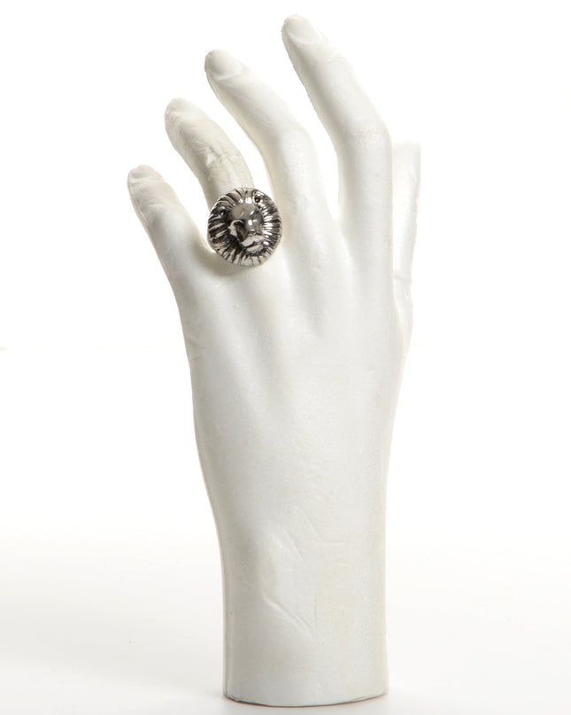 Bague chromée - Lion