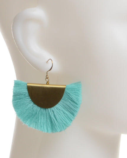 Boucles d'oreilles éventail - Turquoise pour Noël