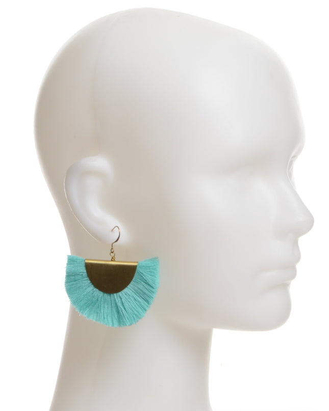 Boucles d'oreilles éventail - Turquoise pour Noël
