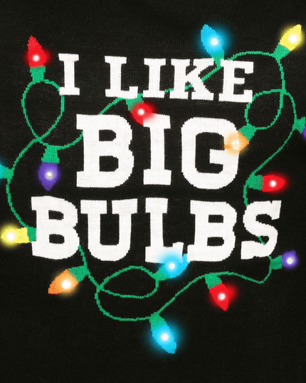 Men's I Like Big Bulbs Light Up Ugly Christmas Sweater