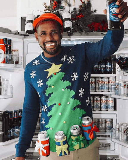 Men's Christmas Tree with Beer Holsters Ugly Christmas Sweater