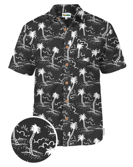 Men's Monochrome Moonlight Hawaiian Shirt