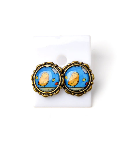 Boucles d'oreilles hibou I